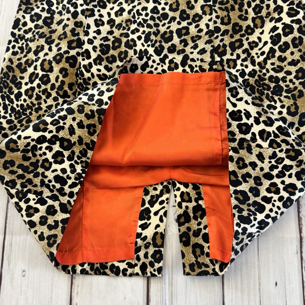Boston Proper Leopard Print Sheath Dress with Orange Lining - Picture 7 of 10
